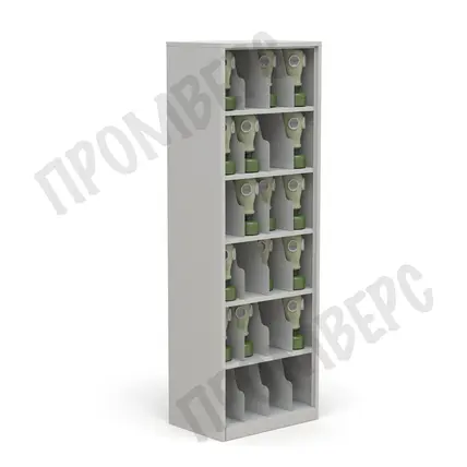 Металлический шкаф для противогазов ХПГ-24-600 без двери 1800x600x400